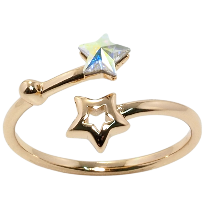 Каблучка Xuping колір 18K з кр-ми Swarovski Зірки з кристалом АВ фото №1