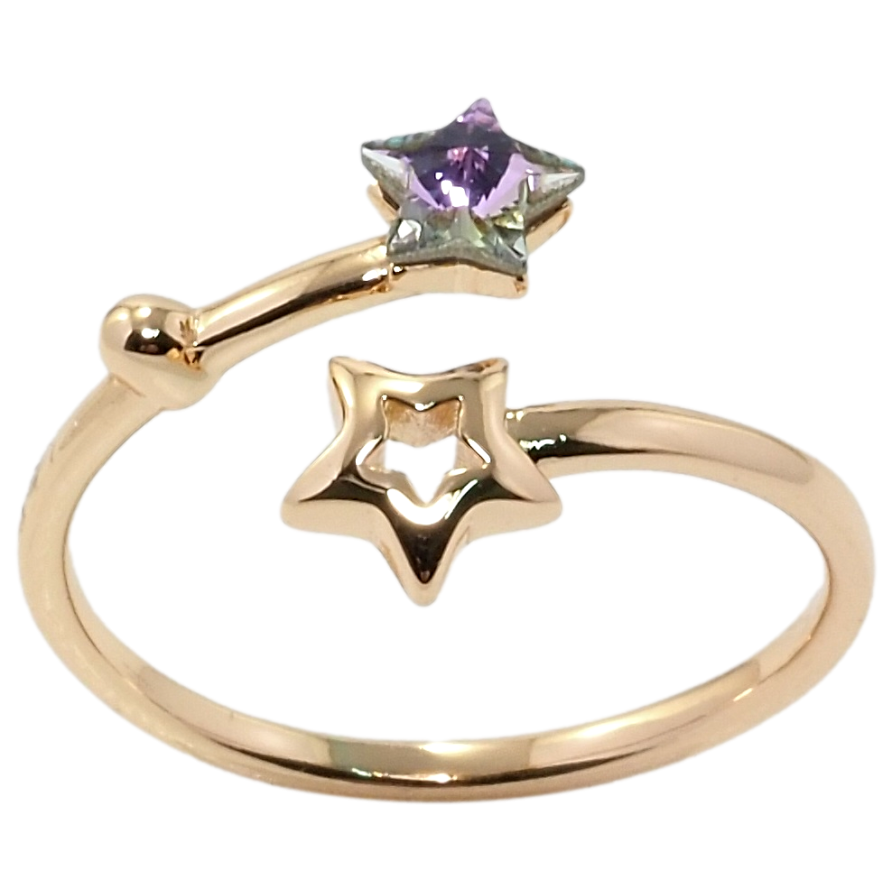 Кольцо Xuping цвет 18K с кр-ми Swarovski Звезды с кристаллом Vitrail Light фото №1