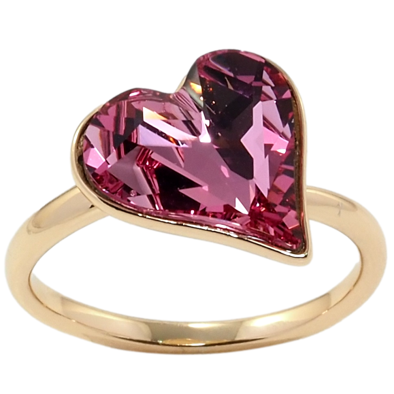 Кольцо Xuping цвет 18K с кр-ми Swarovski Кристальное сердце Rose фото №1 Кольцо Xuping цвет 18K с кр-ми Swarovski Кристальное сердце Rose фото №1