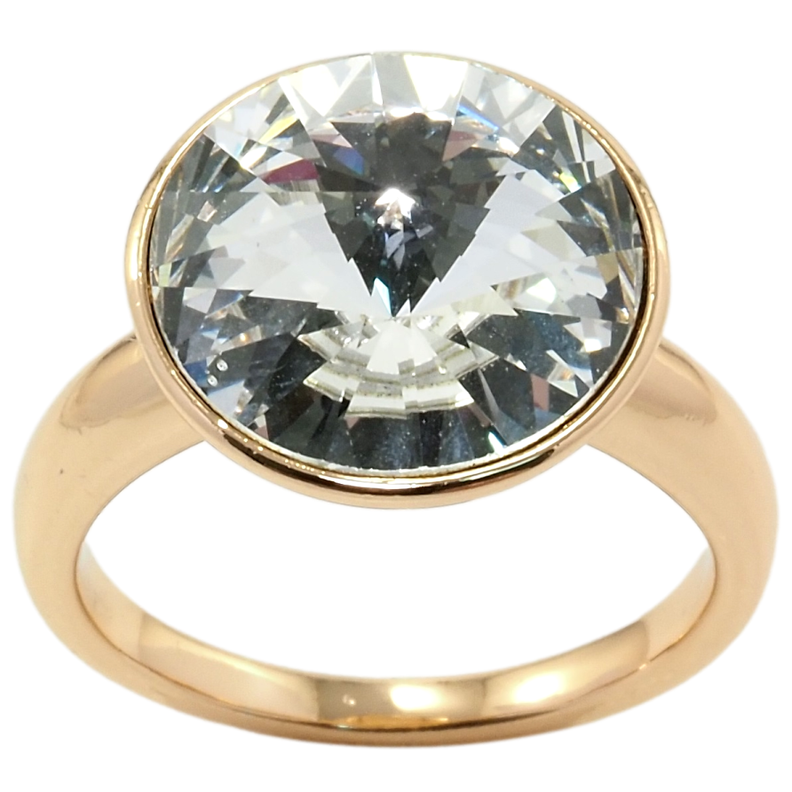 Каблучка Xuping колір 18K з кр-ми Swarovski Кристал Clear, ø 15мм фото №1