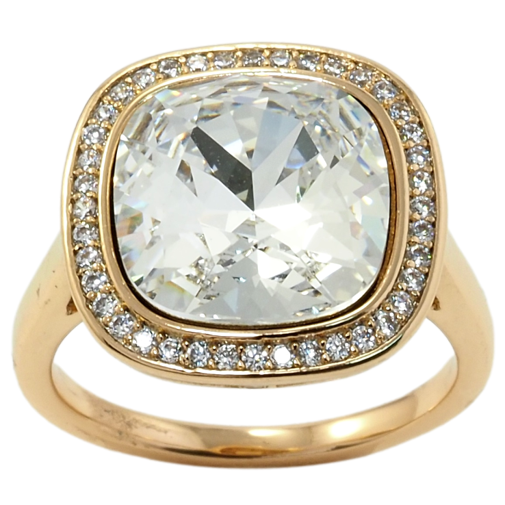 Каблучка Xuping колір 18K з кр-ми Swarovski Кристал Clear 17х17мм фото №6 Каблучка Xuping колір 18K з кр-ми Swarovski Кристал Clear 17х17мм фото №6