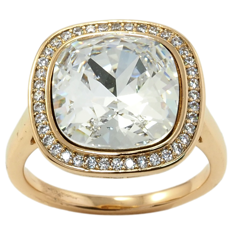 Каблучка Xuping колір 18K з кр-ми Swarovski Кристал Clear 17х17мм фото №2 Каблучка Xuping колір 18K з кр-ми Swarovski Кристал Clear 17х17мм фото №2