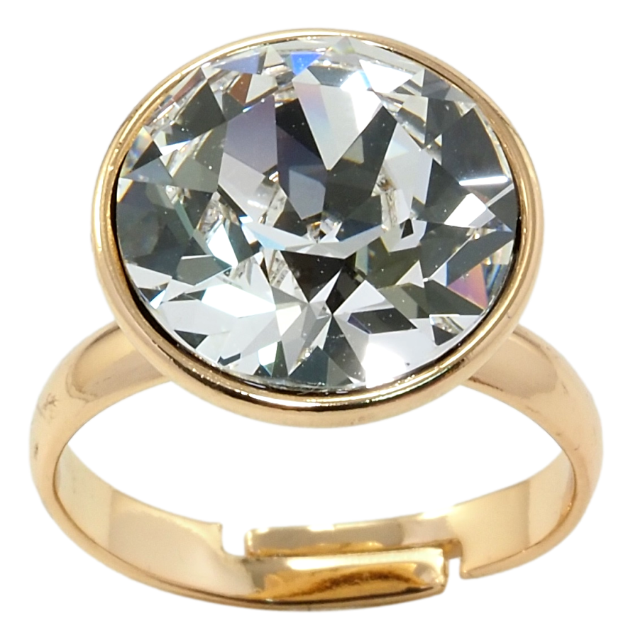 Каблучка Xuping колір 18K з кр-ми Swarovski Кристал Clear ø 15мм фото №1