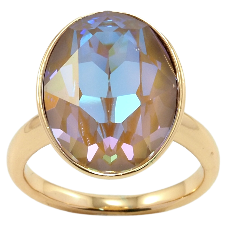 Каблучка Xuping колір 18K з кр-ми Swarovski Кристал Cappuccino Delite 19х15мм фото №1