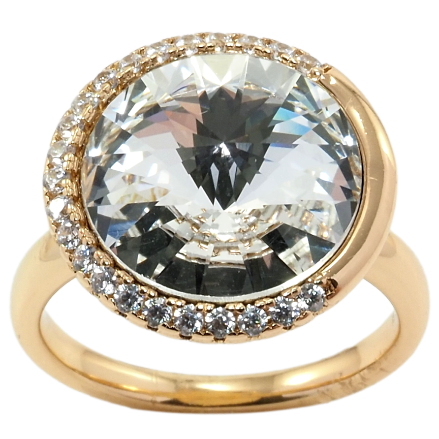 Каблучка Xuping колір 18K з кр-ми Swarovski Кристал Clear ø 17мм фото №1