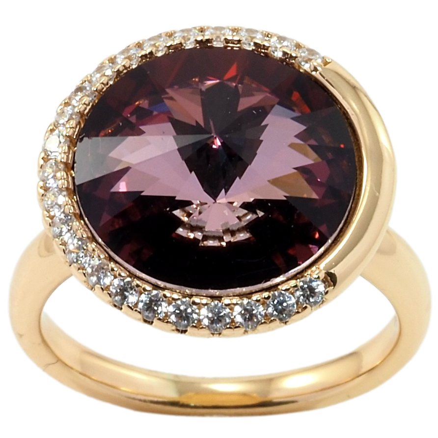 Каблучка Xuping колір 18K з кр-ми Swarovski Кристал Amethyst ø 17мм фото №1 Каблучка Xuping колір 18K з кр-ми Swarovski Кристал Amethyst ø 17мм фото №1