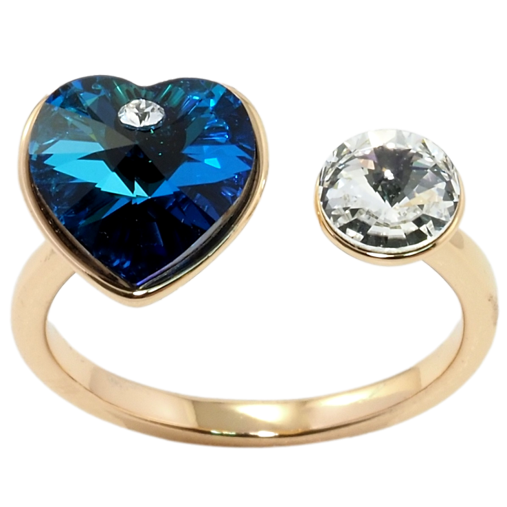 Каблучка Xuping колір 18K з кр-ми Swarovski Кристальне серце Capri Blue та Clear фото №20 Каблучка Xuping колір 18K з кр-ми Swarovski Кристальне серце Capri Blue та Clear фото №20