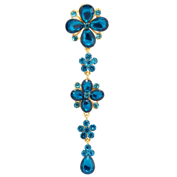 Брошка Квіткова підвіска з бірюзовими стразами фото №20