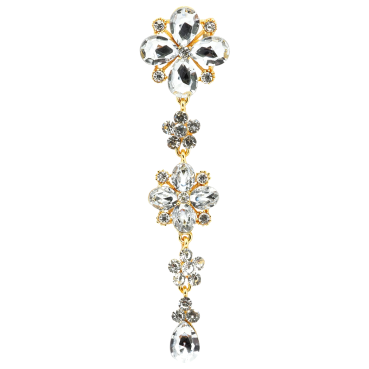 Брошка Квіткова підвіска зі стразами фото №11