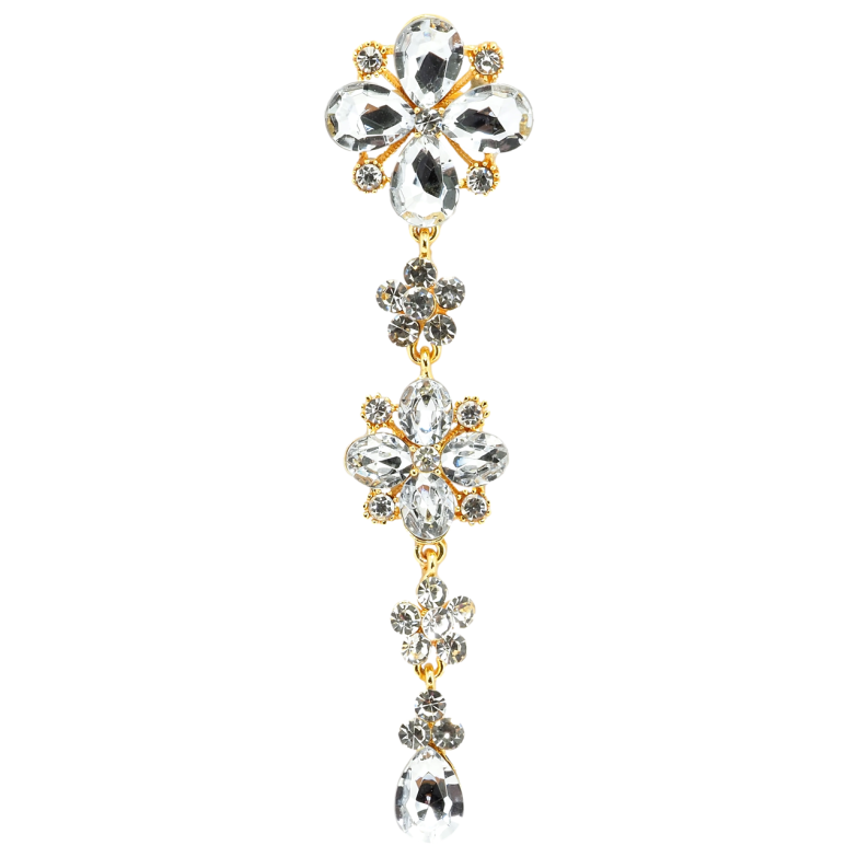 Брошка Квіткова підвіска зі стразами фото №1