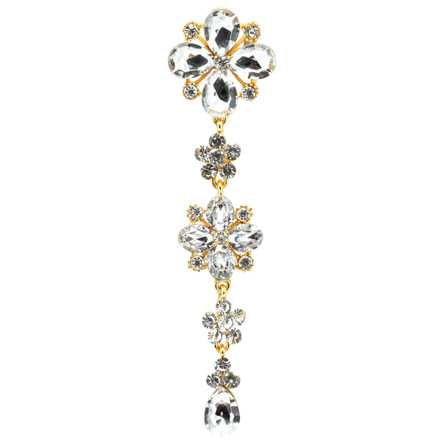 Брошка Квіткова підвіска зі стразами фото №1