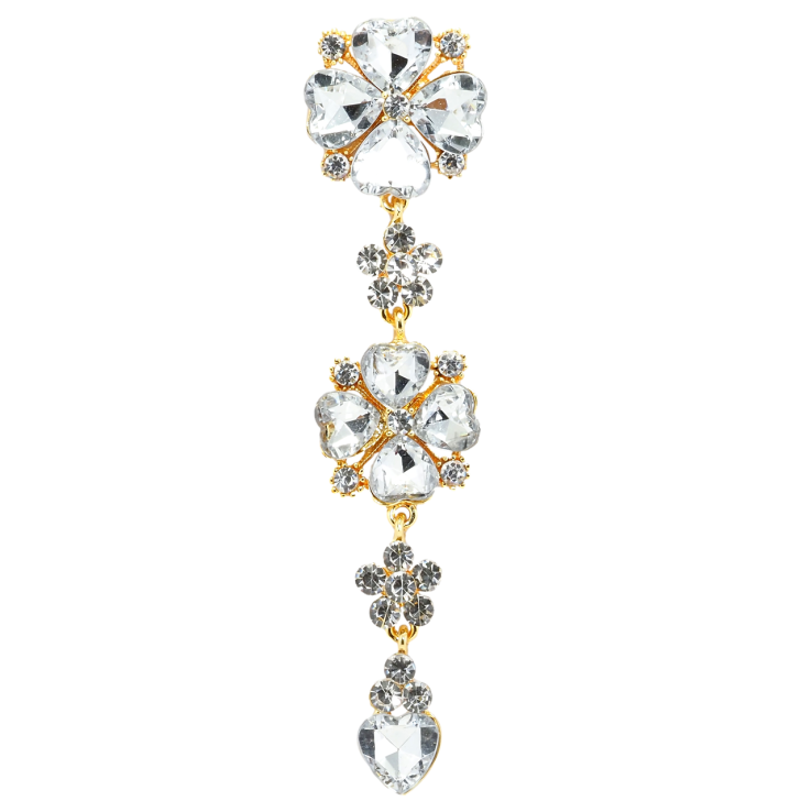 Брошка Квіткова підвіска зі стразами фото №10