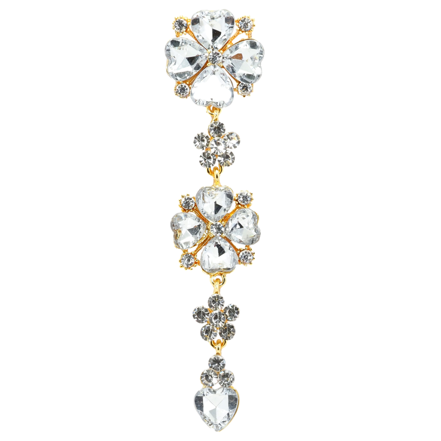 Брошка Квіткова підвіска зі стразами фото №1