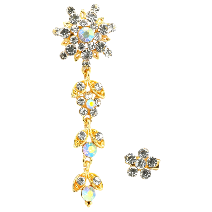 Брошь Две цветочные броши со стразами фото №5