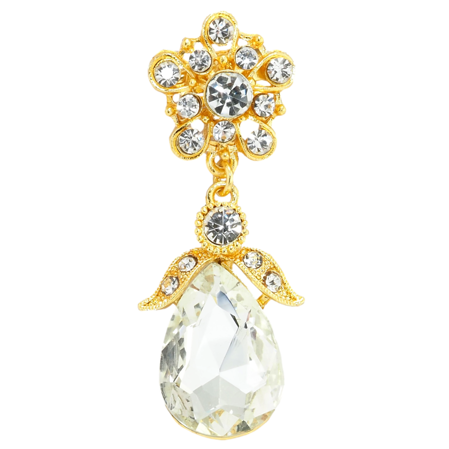 Брошка Квіткова підвіска з великим кристалом фото №1