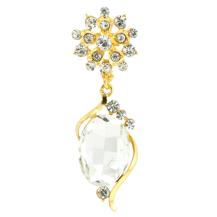 Брошка Квіткова підвіска з великим кристалом фото №25