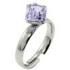 Каблучка Xuping колір Родій з кр-ми Swarovski Кристальний куб Tanzanite, 6х6мм фото №2