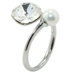 Кольцо Xuping цвет Родий с кр-ми Swarovski Кристалл Clear с жемчужиной, ø 10мм и 6мм фото №2