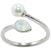 Кольцо Xuping цвет Родий с кр-ми Swarovski "Кристалл White Opal с жемчужиной" фото №2