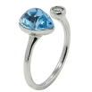 Каблучка Xuping колір Родій із кр-ми Swarovski Кристальне серце Aquamarine з кристалом фото №2