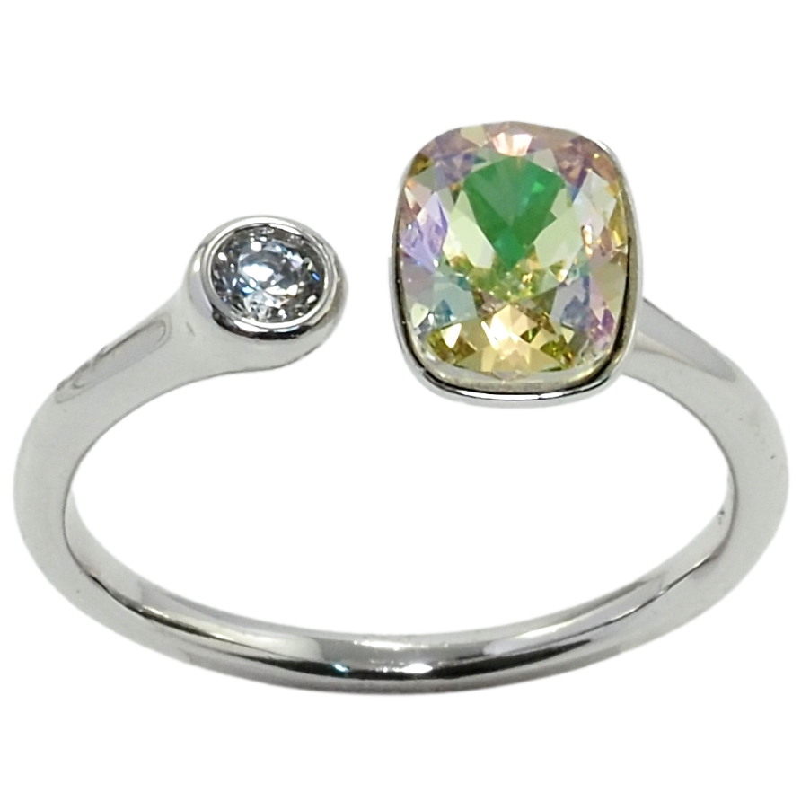 Кольцо Xuping цвет Родий с кр-ми Swarovski Кристалл Luminous Green с кристаллом фото №1