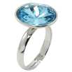 Каблучка Xuping колір Родій з кр-ми Swarovski Кристал Aquamarine ø 16мм фото №2