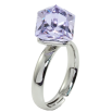 Каблучка Xuping колір Родій з кр-ми Swarovski Кристальний куб Tanzanite, 8х8мм фото №2