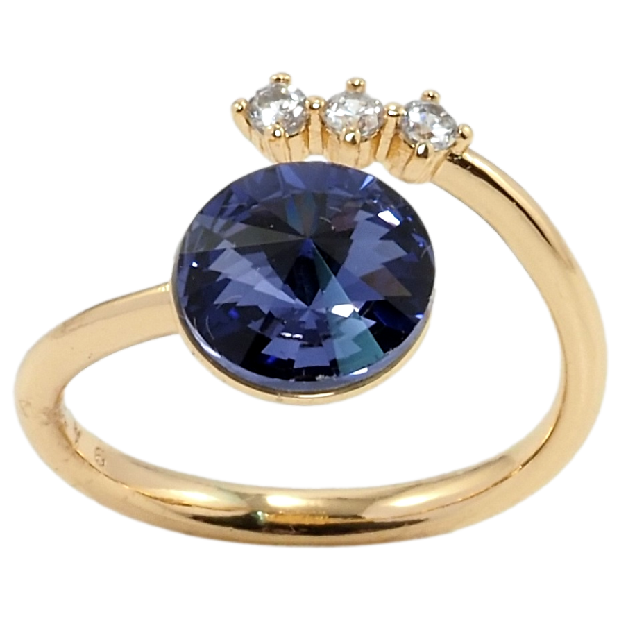 Каблучка Xuping колір 18K з кр-ми Swarovski Кристал Cobalt фото №1