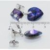 Сережки Xuping колір Родій з кристалами Swarovski пусети Кристали Purple Velvet фото №2