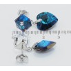 Сережки Xuping колір Родій з кристалами Swarovski пусети Кристали Capri Blue фото №2