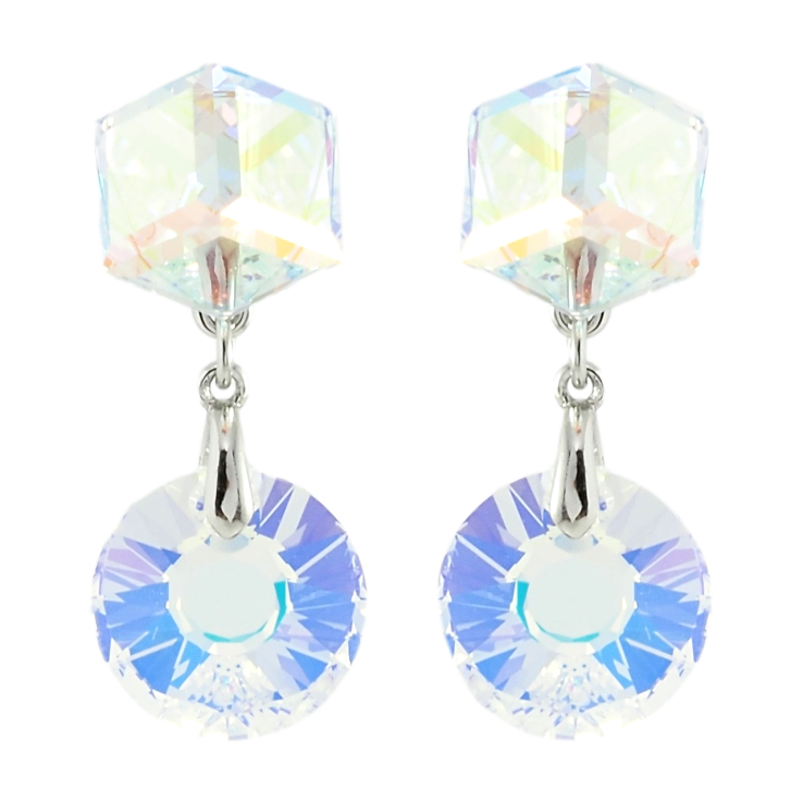 Сережки Xuping колір Родій з кристалами Swarovski пусети Кристали Shimmer фото №12