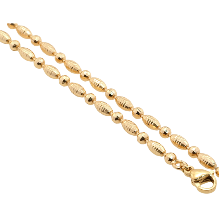Ланцюжок Xuping Позолота 18K Плетіння Перлина декоративна довжина 44см х 3мм фото №3 Ланцюжок Xuping Позолота 18K Плетіння Перлина декоративна довжина 44см х 3мм фото №3