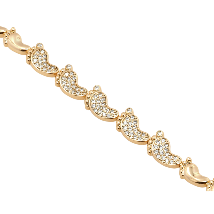 Браслет Xuping Позолота 18K Дитяча ніжка з цирконієм довжина 19см х 6-8мм фото №1
