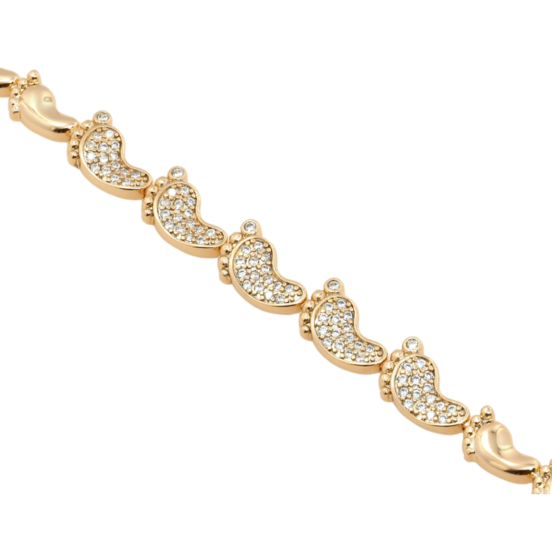Браслет Xuping Позолота 18K Дитяча ніжка з цирконієм довжина 19см х 6-8мм фото №1 Браслет Xuping Позолота 18K Дитяча ніжка з цирконієм довжина 19см х 6-8мм фото №1