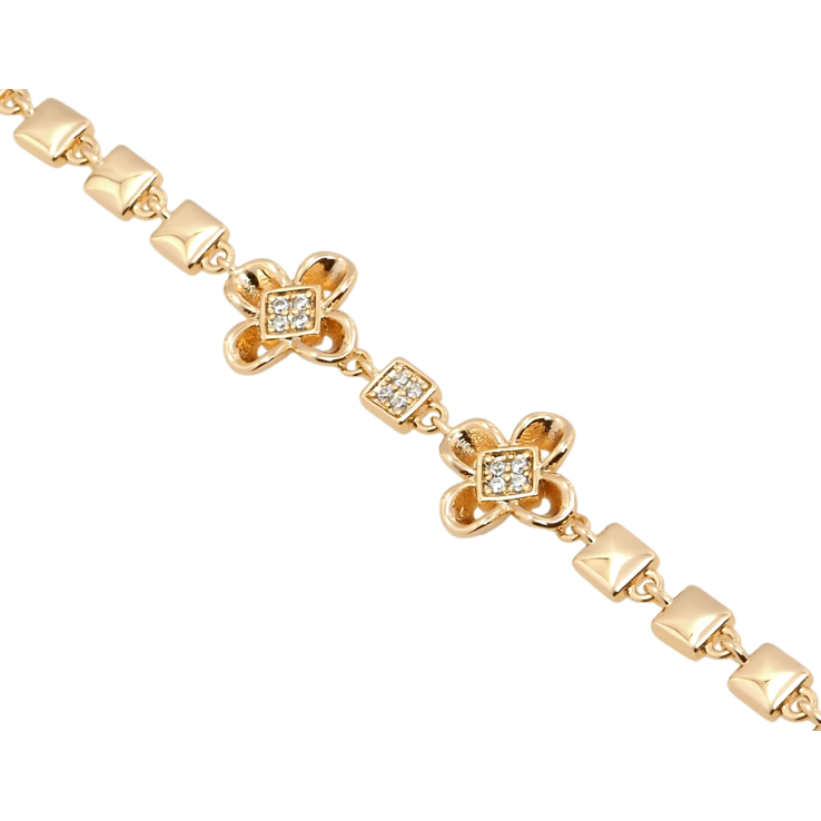 Браслет Xuping Позолота 18K Два цветочка длина с доп.замком 16.5,18.5см х 4мм фото №20