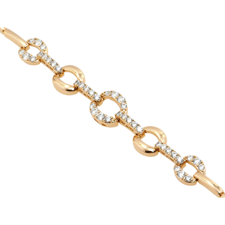 Браслет Xuping Позолота 18K Колечки с цирконием длина с доп.замком 17.5,19.5см х 2-11мм фото №19