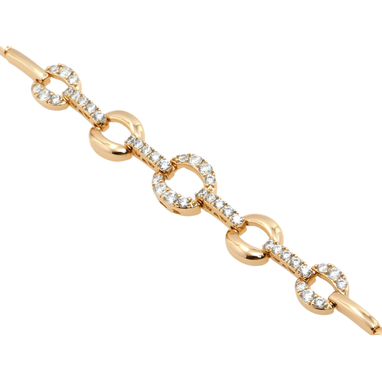 Браслет Xuping Позолота 18K колечки з цирконієм довжина з дод. замком 17.5,19.5см х 2-11мм фото №1