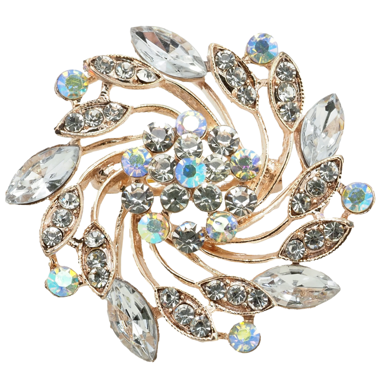 Брошка Декоративна квітка зі стразами фото №2