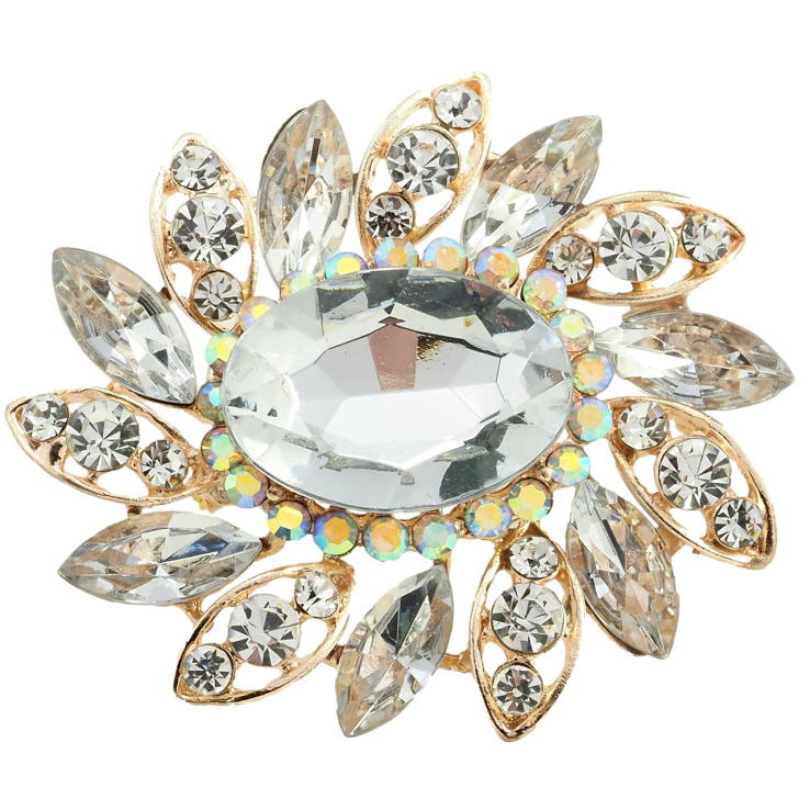 Брошка Квітка зі стразами фото №15