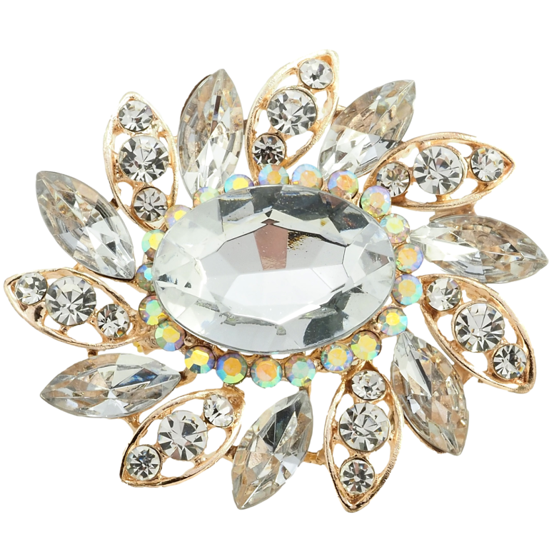 Брошка Квітка зі стразами фото №1