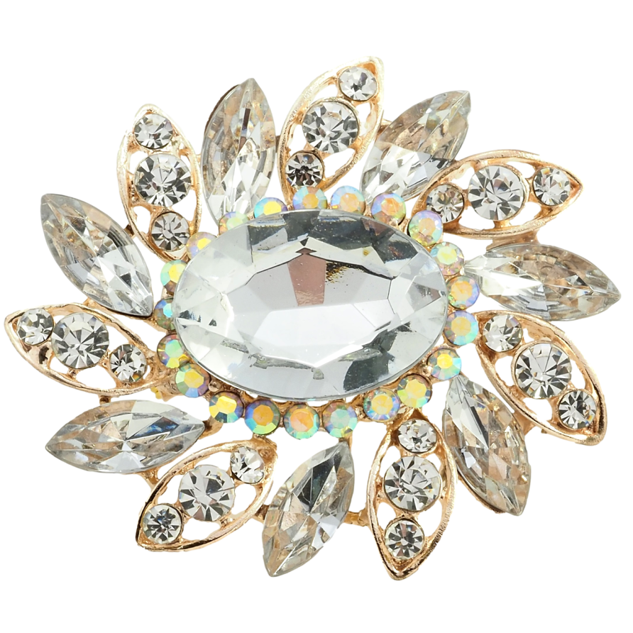Брошка Квітка зі стразами фото №1