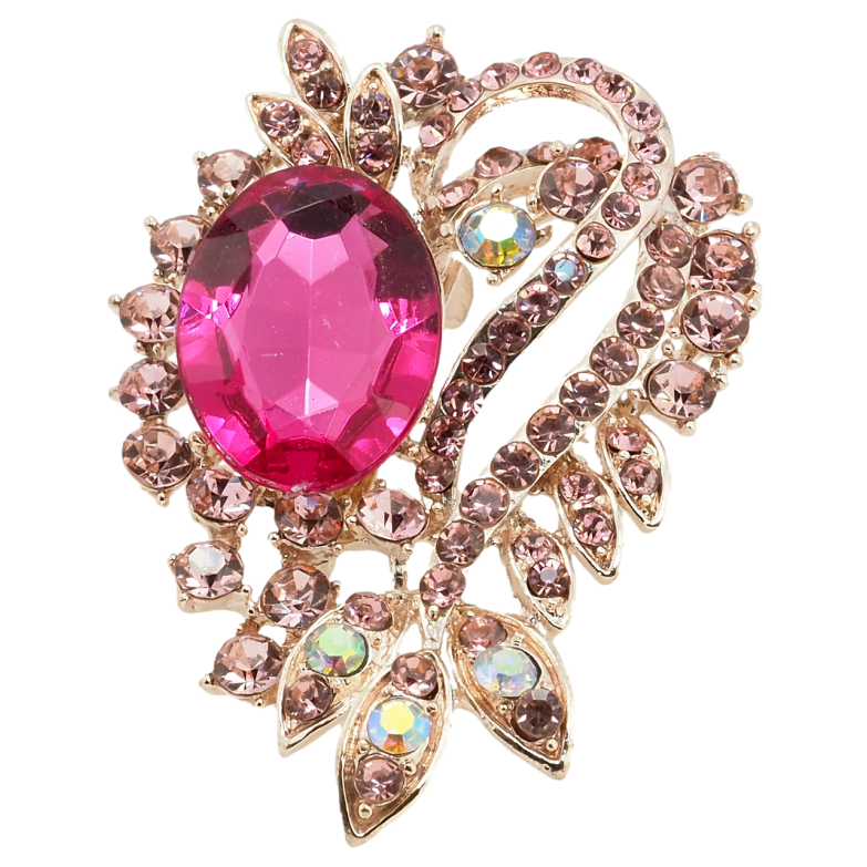 Брошка Композиція з рожевими стразами фото №1