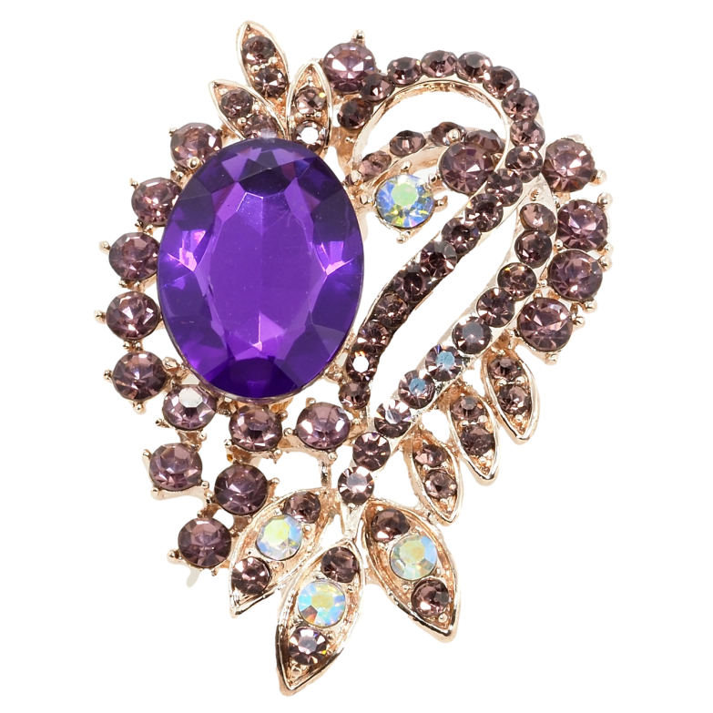 Брошь Композиция с сиреневыми стразами фото №1
