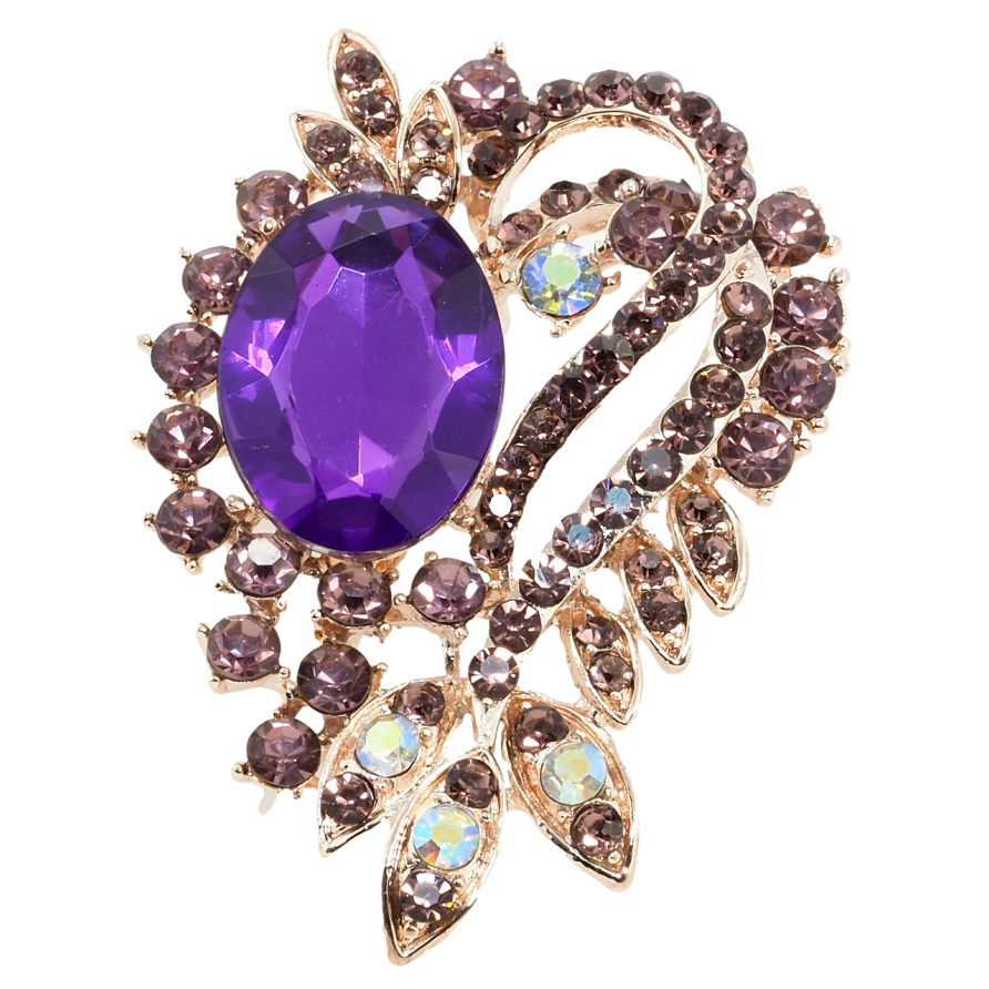 Брошь Композиция с сиреневыми стразами фото №1