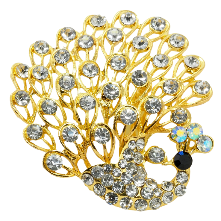 Брошка Павич зі стразами фото №24