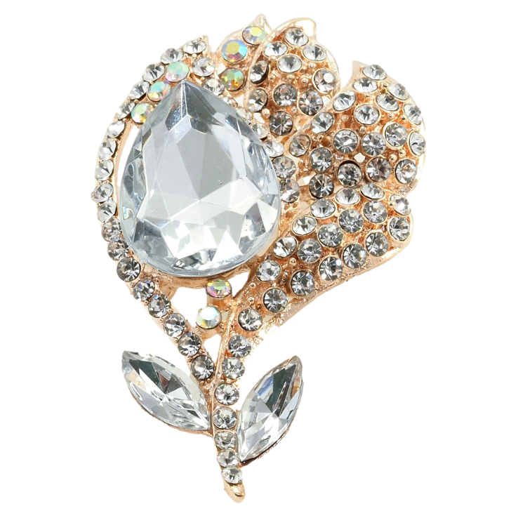 Брошка Квітка зі стразами фото №25