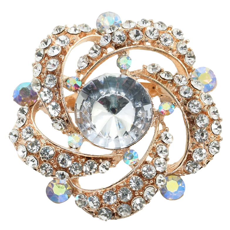 Брошь Цветок с стразами фото №1