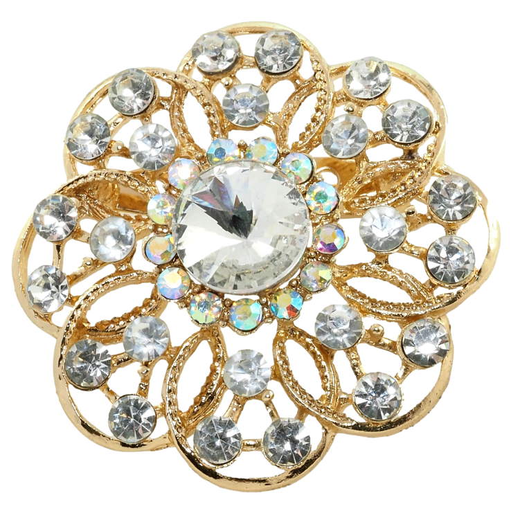 Брошка Квітка зі стразами фото №9