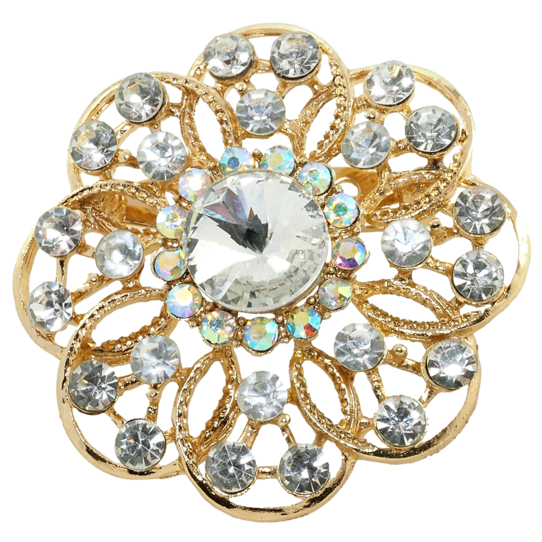 Брошка Квітка зі стразами фото №2