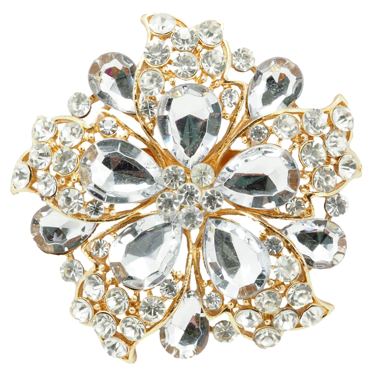 Брошка Квітка зі стразами фото №19